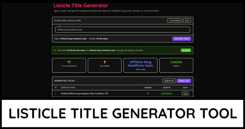 Listicle Title Generator