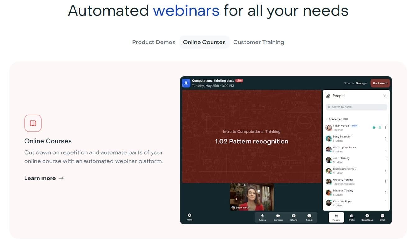 Livestorm Automated Webinars