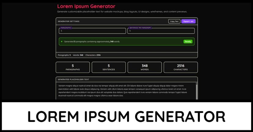 Lorem Ipsum Generator