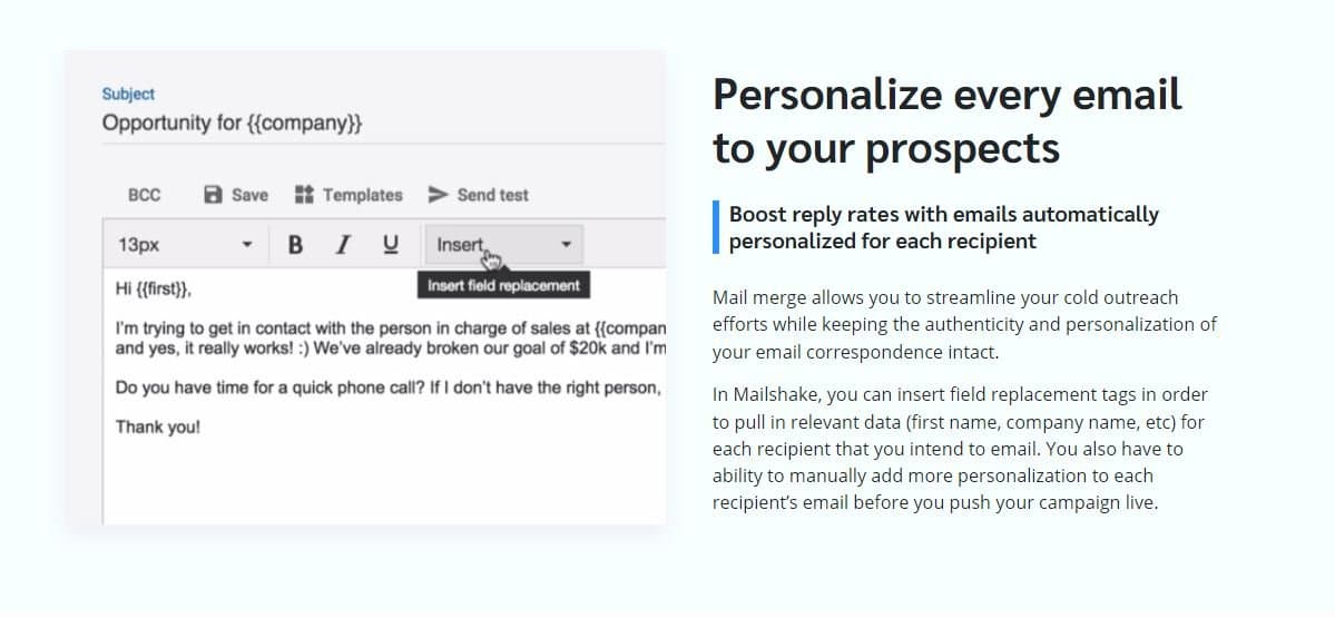 Mailshake Mail Merge