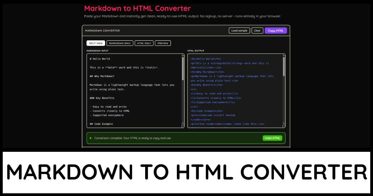 Markdown to HTML Converter