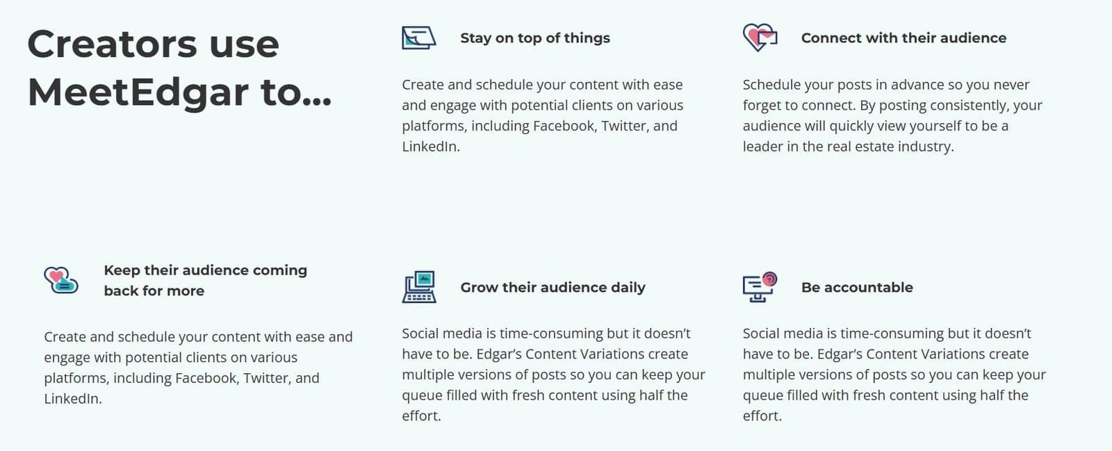 MeetEdgar Solutions for Content Creators