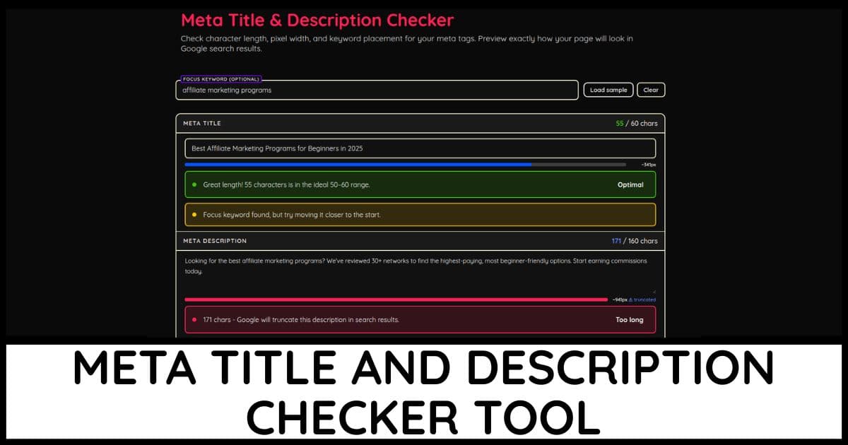 Meta Title & Description Checker