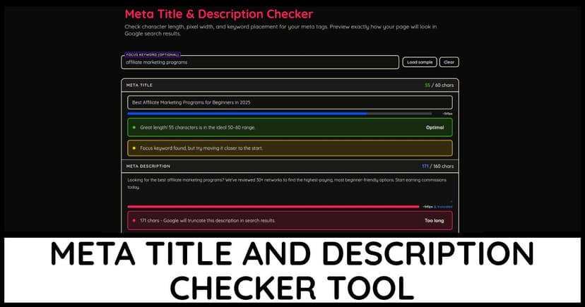 Meta Title & Description Checker