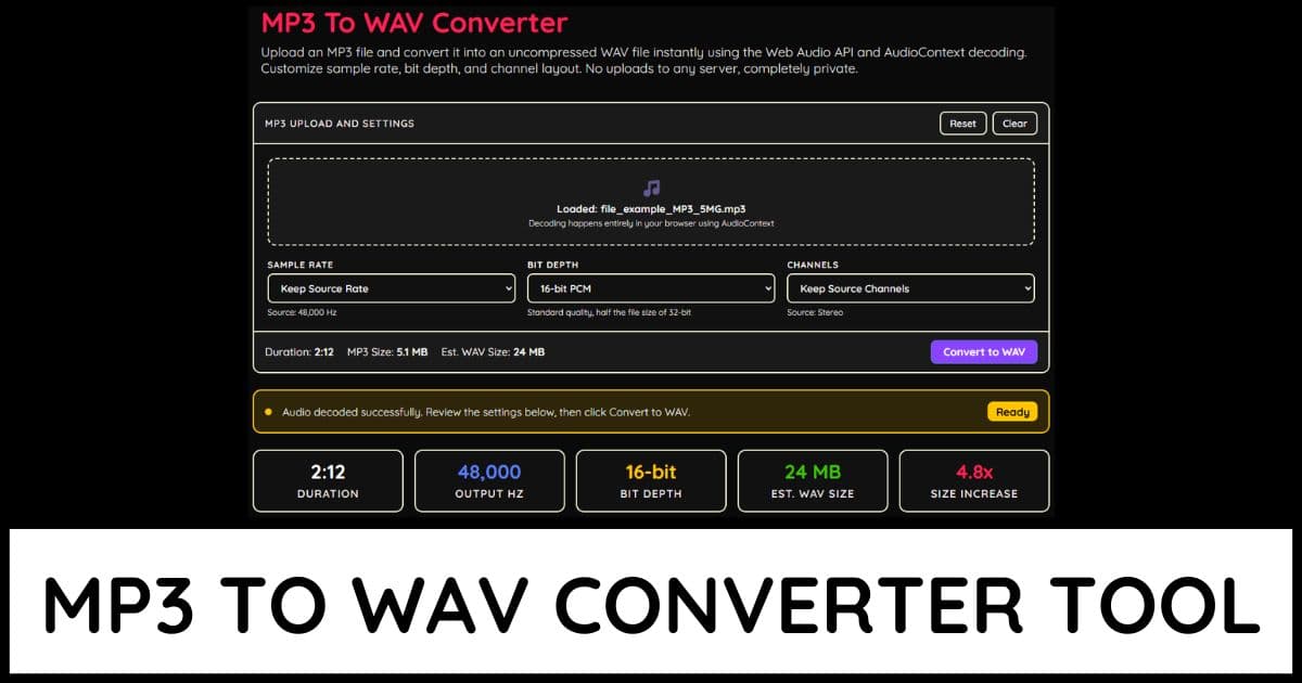 MP3 To WAV Converter
