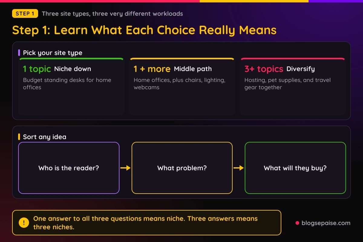 Niche, middle path, and diversified site types explained