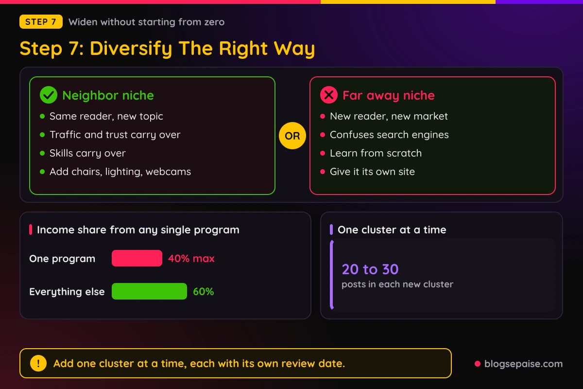 Neighbor niche versus far away niche and program spread