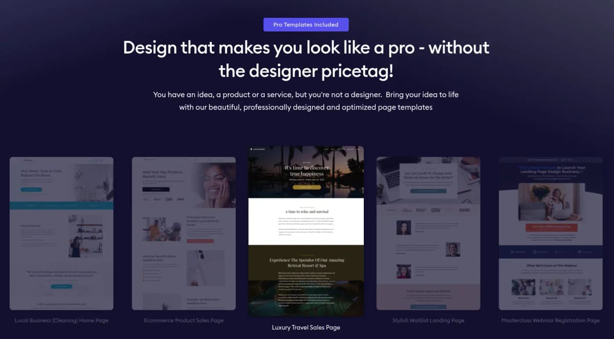 optimizepress review features landing page