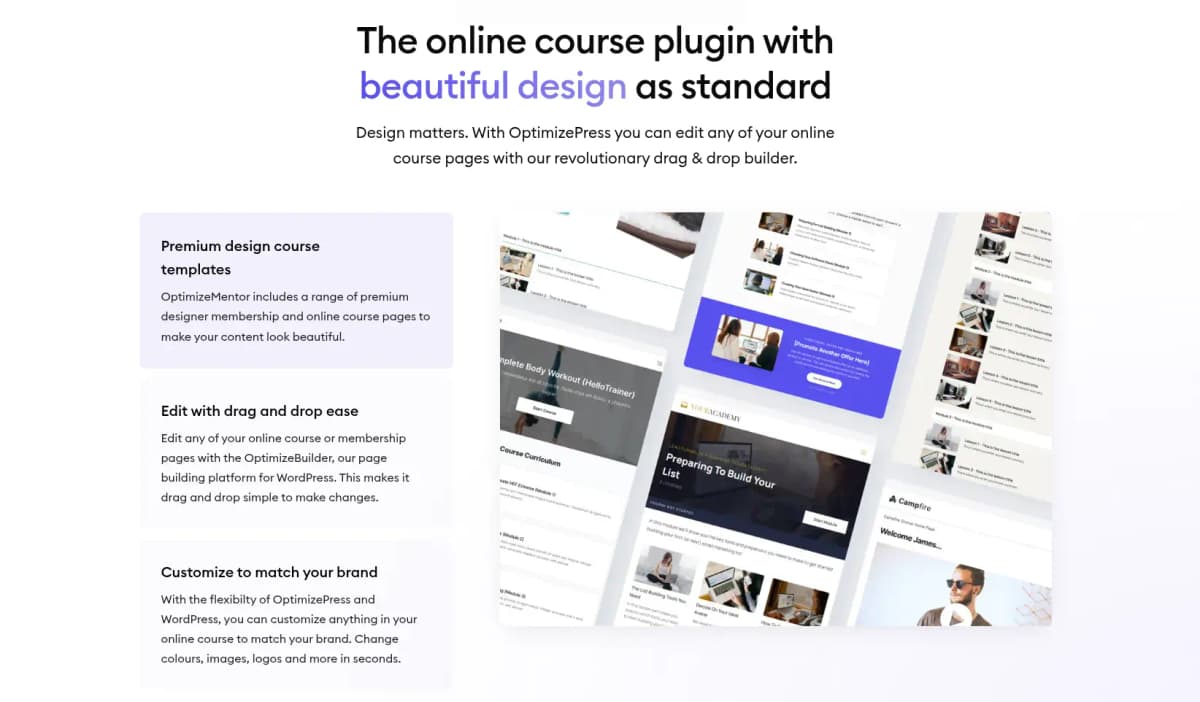 optimizepress review features online courses
