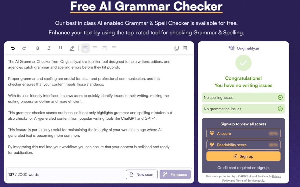 Originality.ai Grammar Checker