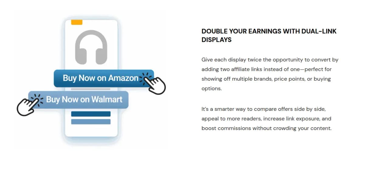 prettylinks review features product displays