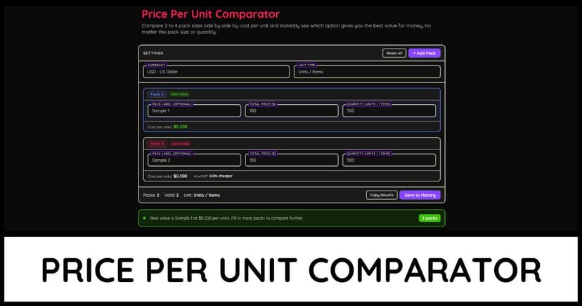 Price Per Unit Comparator
