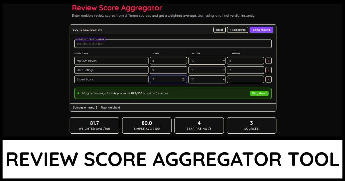 Review Score Aggregator