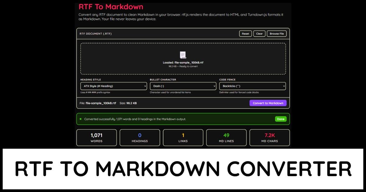 RTF to Markdown
