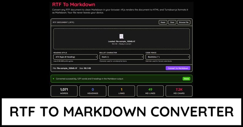 RTF to Markdown