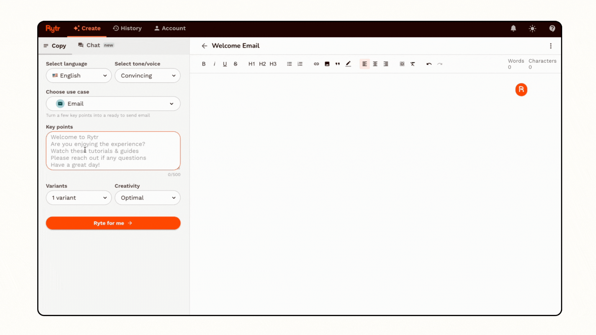 Rytr Email Generator Demo