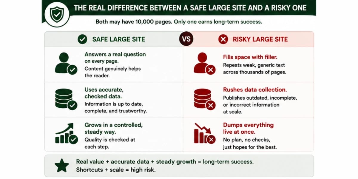 Safe large site vs risky site