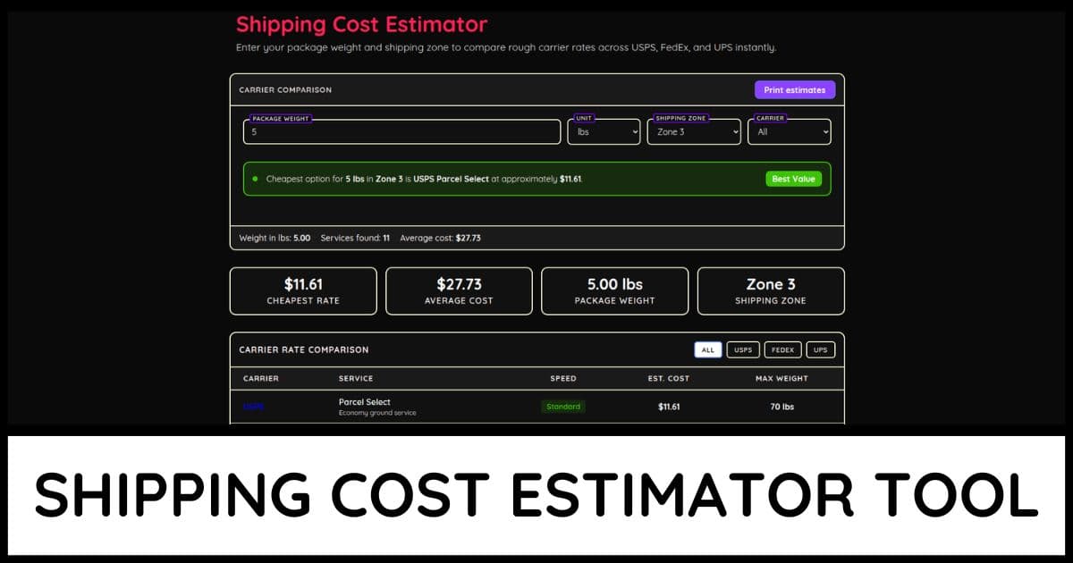 Shipping Cost Estimator