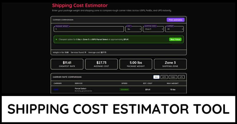 Shipping Cost Estimator