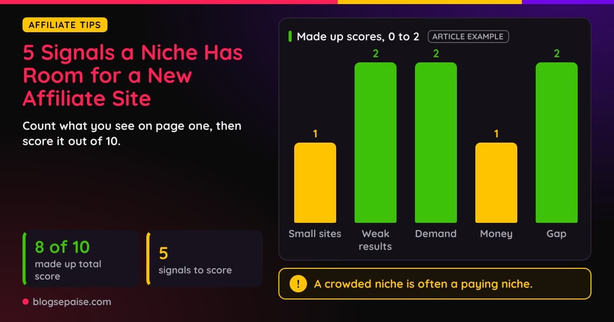 5 signals a niche has room for a new affiliate site
