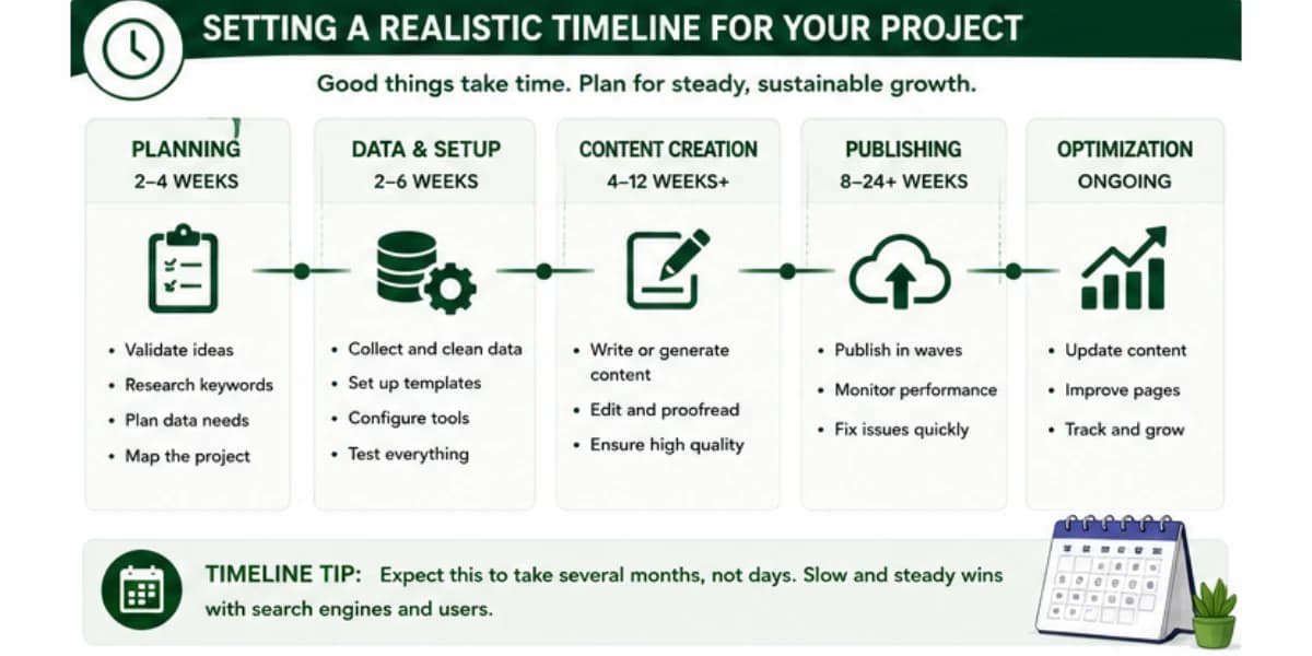 Site publication timeline