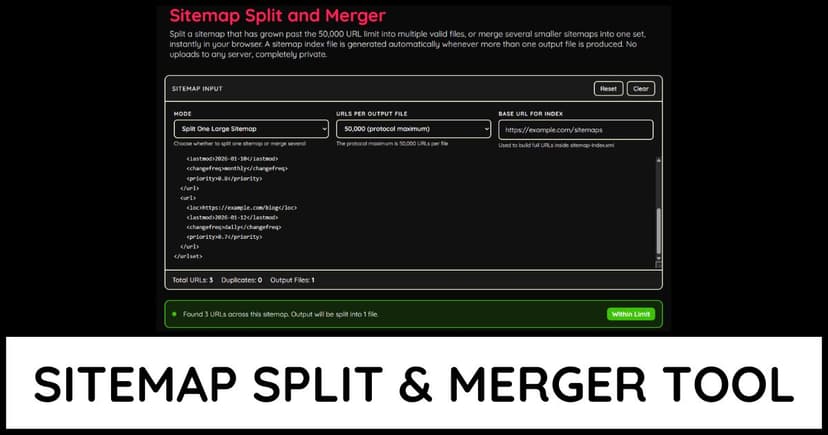 Sitemap Split and Merger