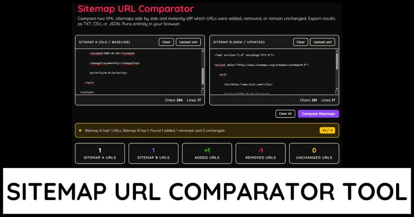 Sitemap URL Comparator