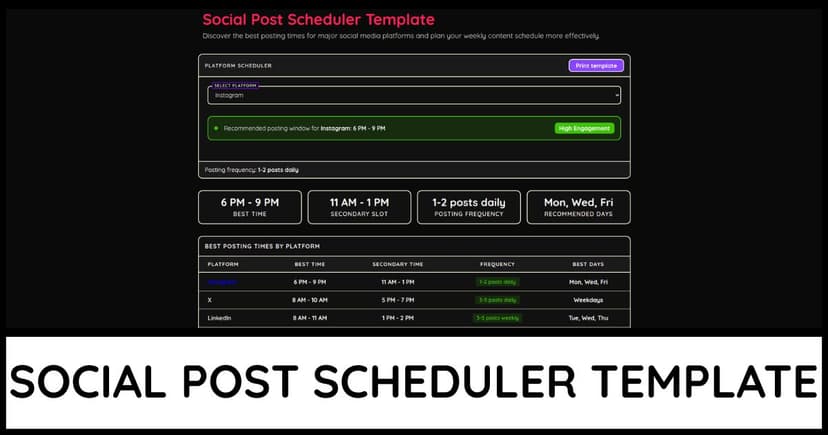Social Post Scheduler Template