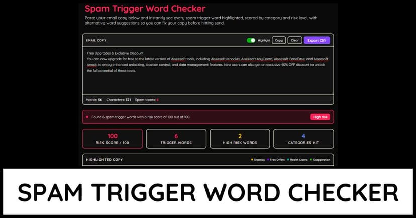 Spam Trigger Word Checker