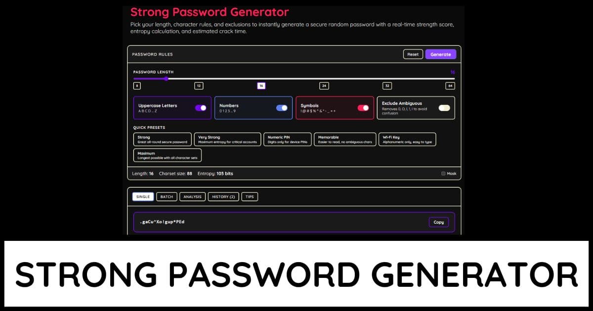 Strong Password Generator