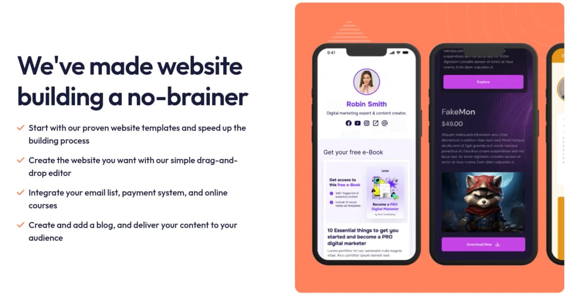 systeme review features website builder