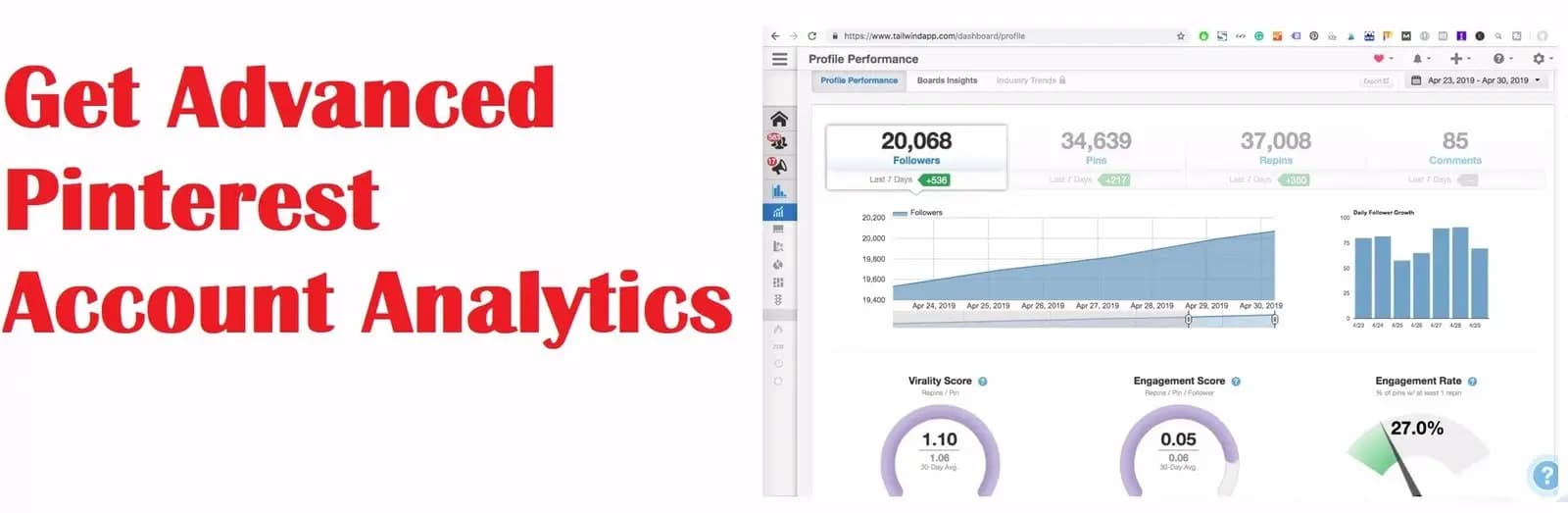 Tailwind Advance Pinterest Analytics