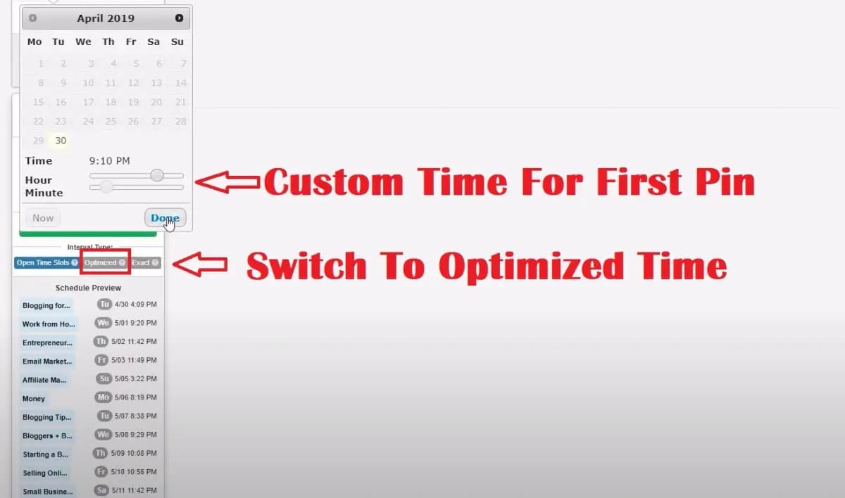 Tailwind Set Optimize Time