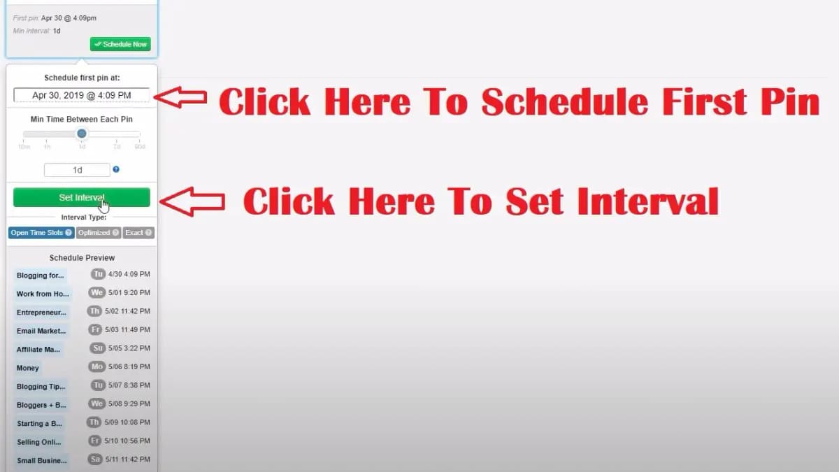 Tailwind Set Pin Interval
