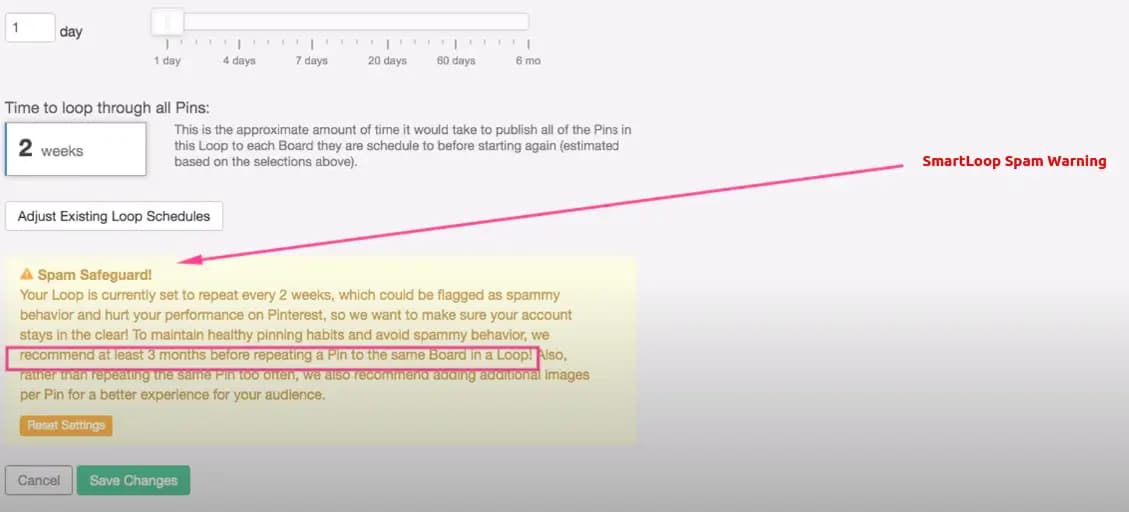 Tailwind SmartLoop Spam Warning