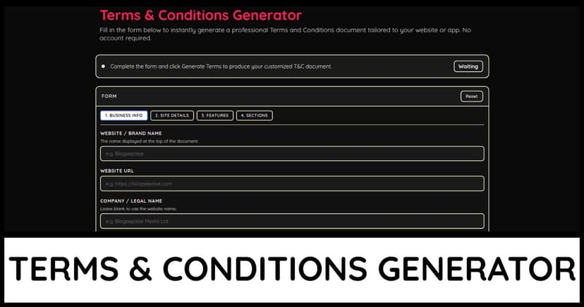 Terms & Conditions Generator