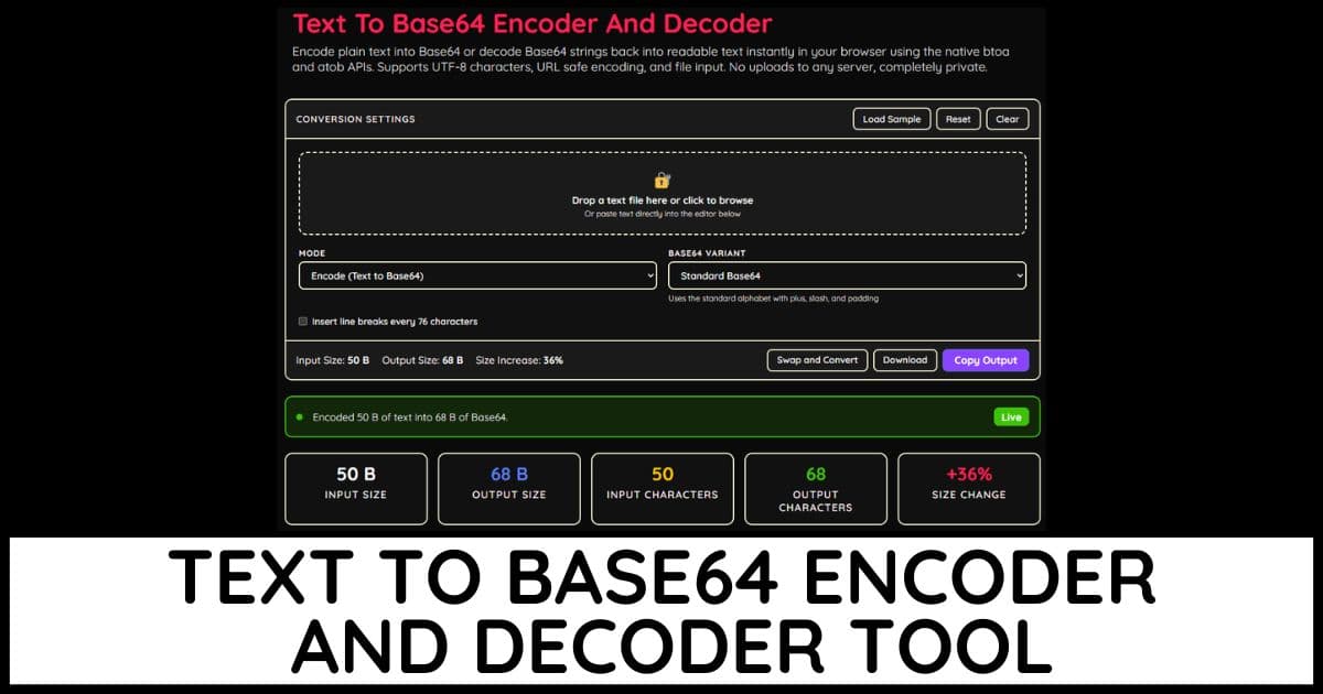 Text To Base64 Encoder And Decoder