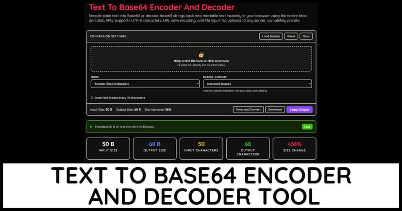Text To Base64 Encoder And Decoder
