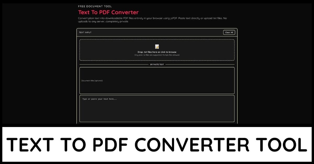 Text To PDF Converter
