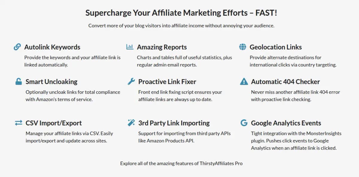 ThirstyAffiliates Proactive Link Fixer feature