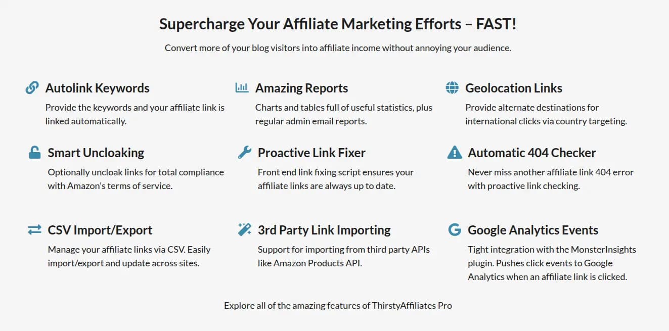ThirstyAffiliates Proactive Link Fixer feature