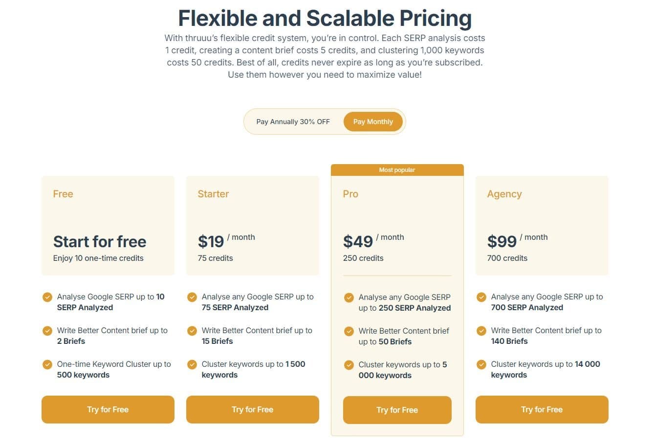 Thruuu Pricing Plans