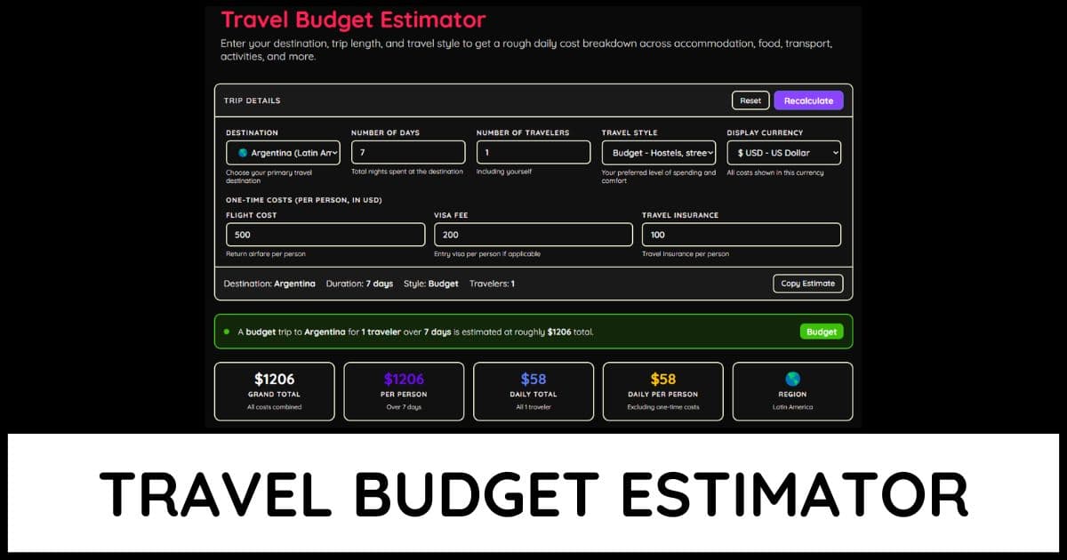 Travel Budget Estimator