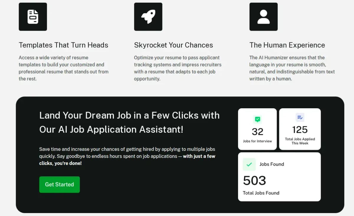 Undetectable AI Resume and Cover Letter Generator feature