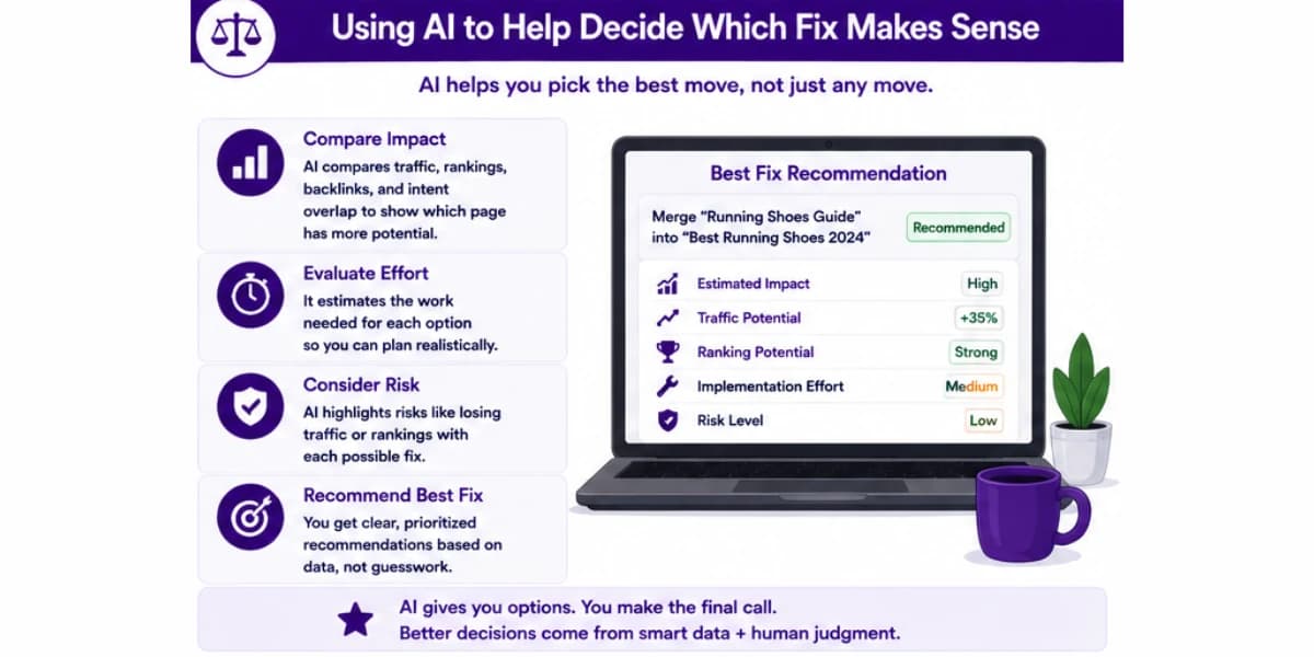 Using AI to decide which cannibalization fix makes sense