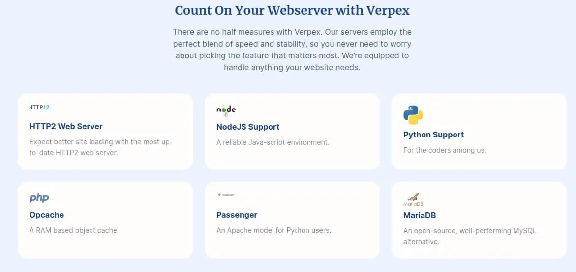 Verpex Developer Support