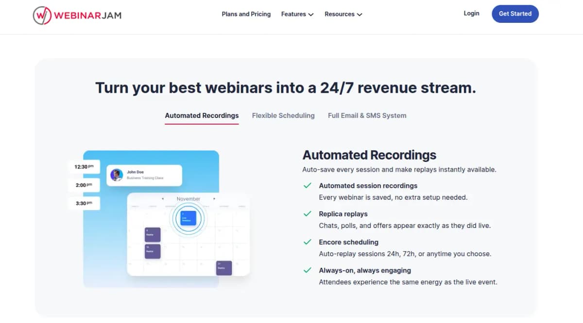 WebinarJam Automated Recordings