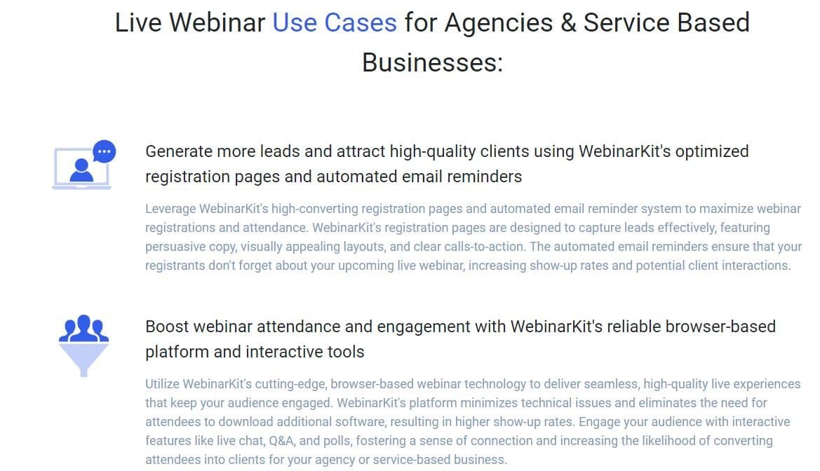 WebinarKit Service Based Businesses