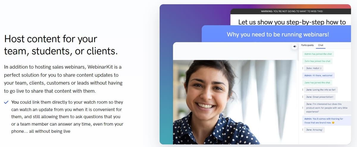 WebinarKit Content Hosting