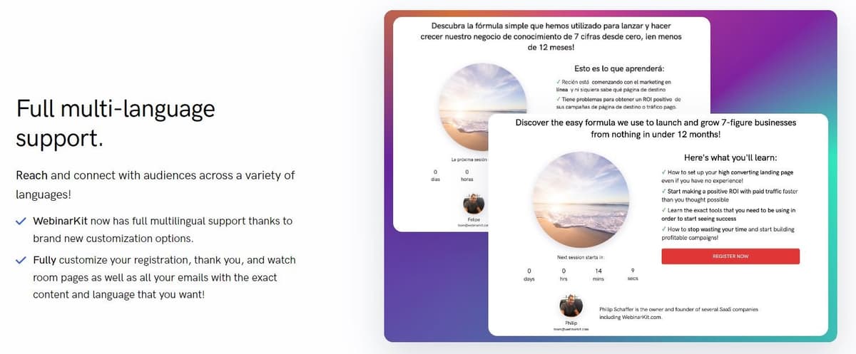 WebinarKit Multi-Language Support